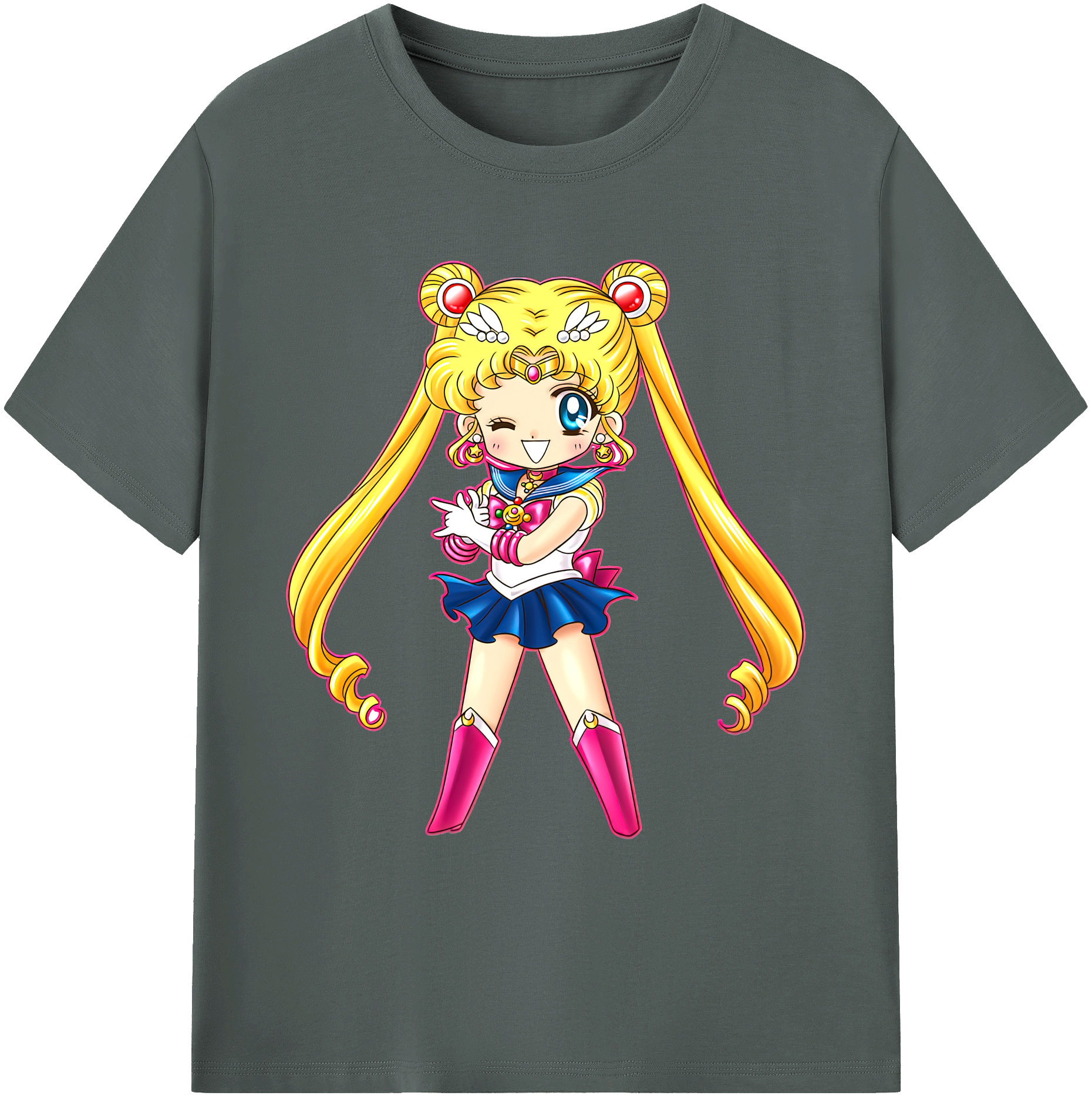 （画像用） 美少女戦士セーラームーン 月野 うさぎ つきの うさぎ Sailor Moon Tsukino Usagi 綿100％ メンズ半袖Tシャツ｜肌触りやわらか＆通気性